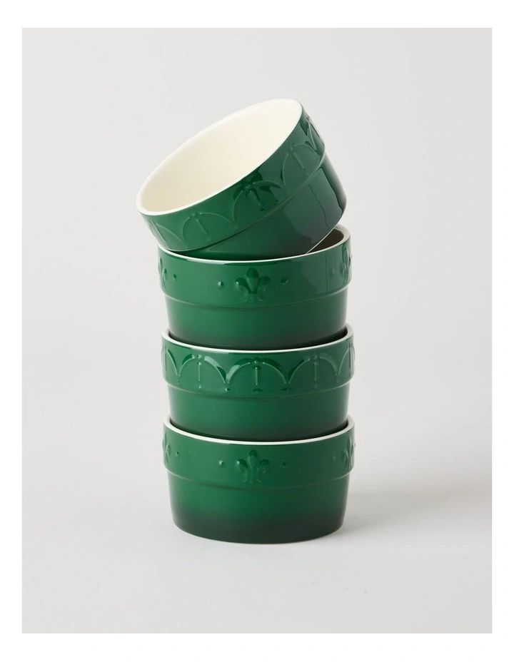 Fleur de Lis Ramekins Set of 4 Green image 4