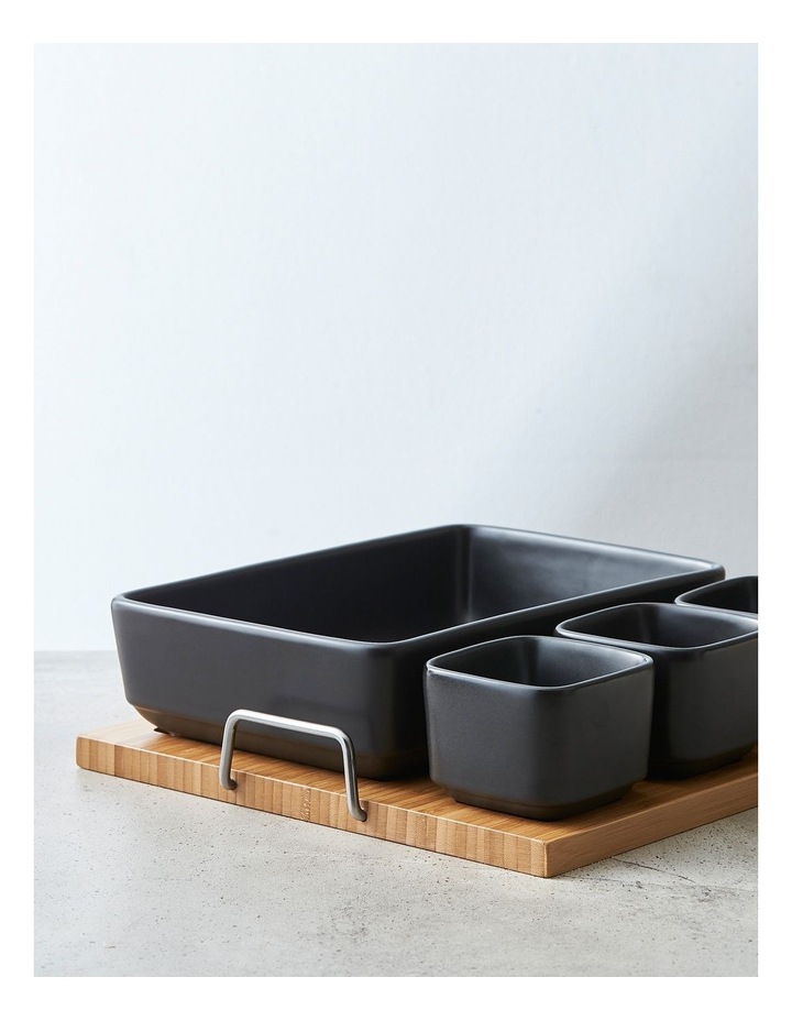 Vue 5 Piece Stoneware Serving Set with Bamboo Tray eBay