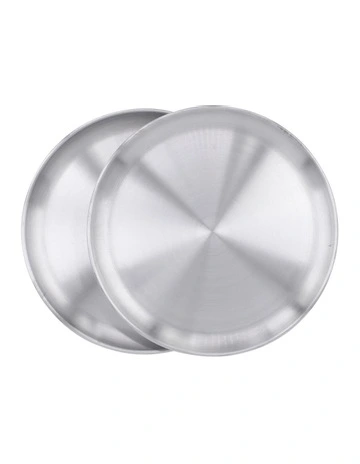 Pizza Tray Pack 36cm/14" Set of 2 in Silver