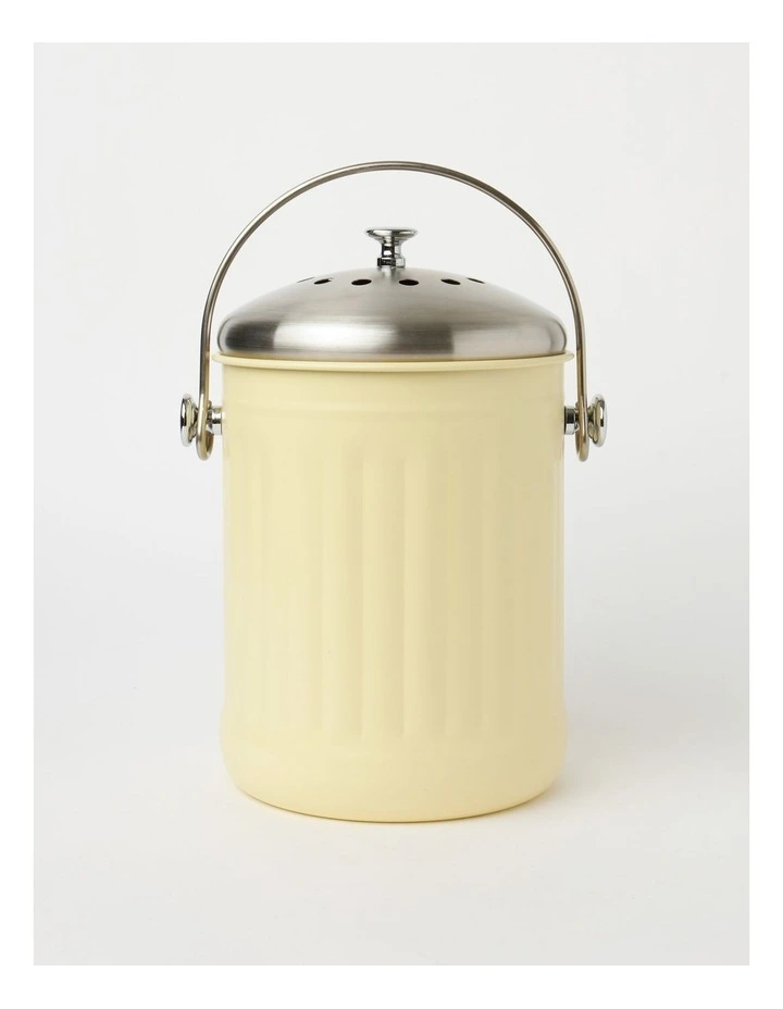 Stainless Steel Compost Bin 5L in Wax Yellow image 1