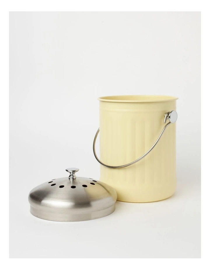 Stainless Steel Compost Bin 5L in Wax Yellow image 2