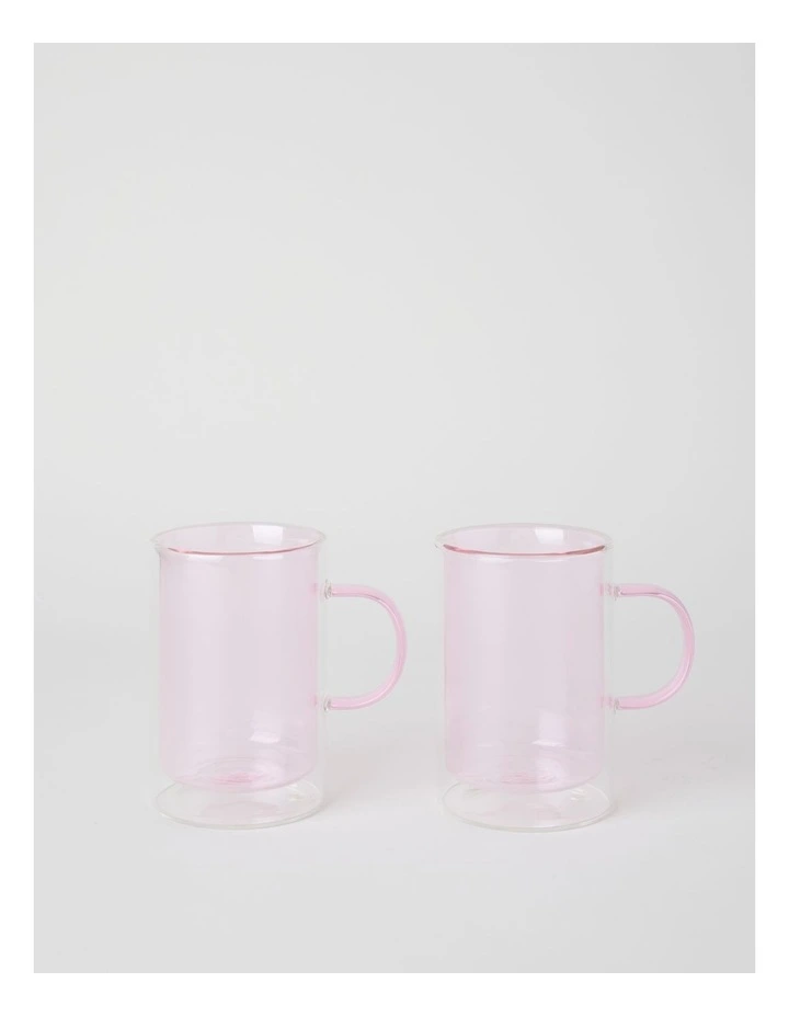Double Wall Glass Set of 2 in Pink image 1