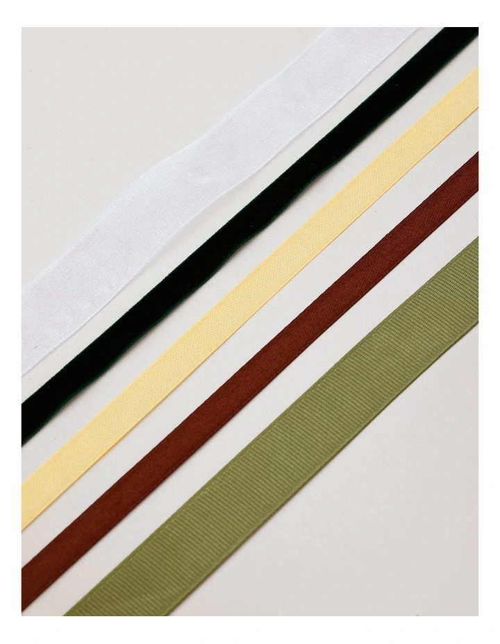 Harvest Christmas Mixed Ribbon 5 Pack in Multicolour image 2