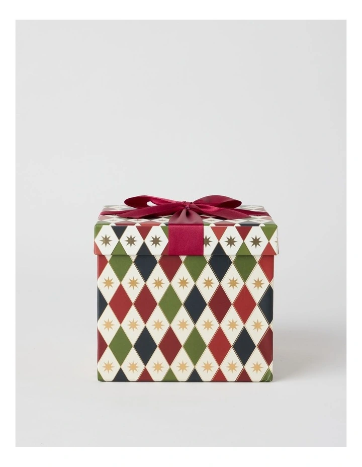 Heirloom Christmas Tile Small Gift Box in Red and Green: 16cm image 1