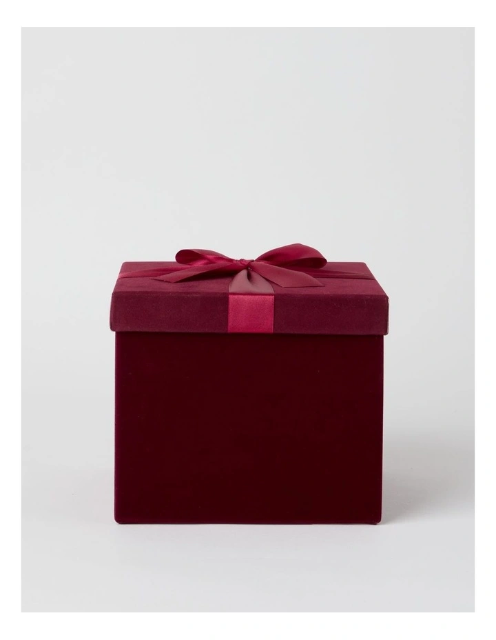 Heirloom Christmas Velvet Medium Gift Box in Red: 19cm image 1