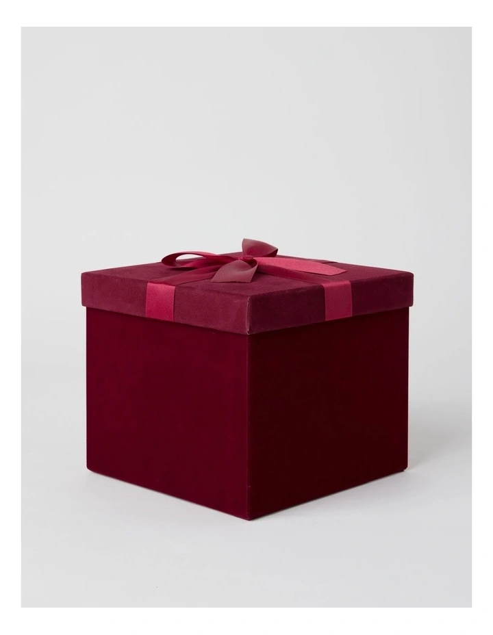 Heirloom Christmas Velvet Medium Gift Box in Red: 19cm image 3