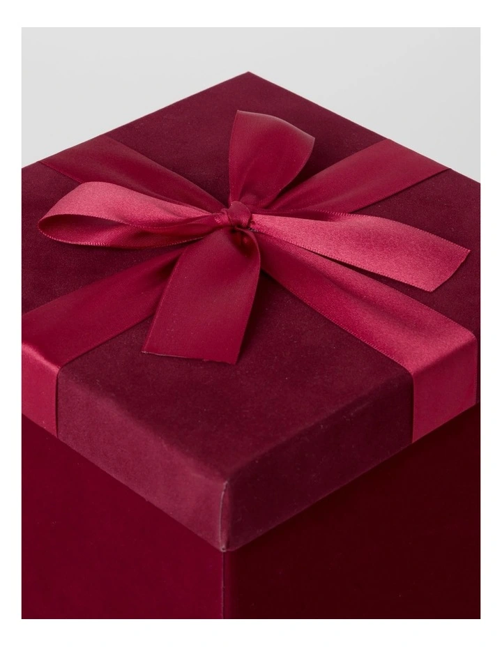 Heirloom Christmas Velvet Medium Gift Box in Red: 19cm image 4