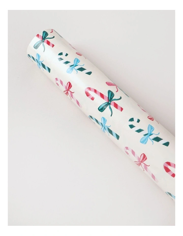 Candyland Christmas Candycane Wrap 5m in Cream image 2
