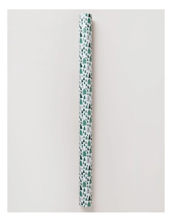Harvest Christmas Pine Forest Wrap 5m in White image 1