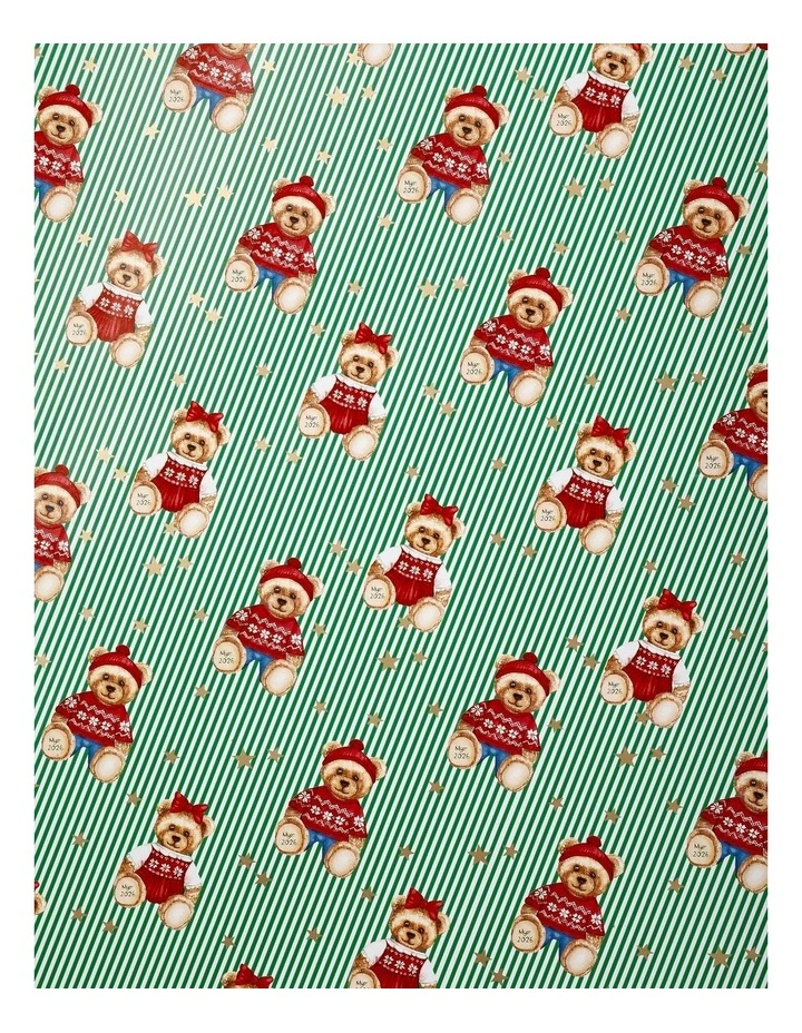 Heirloom Christmas Charity Bear Wrap in Green: 8m image 3