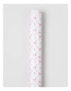 Luxe Christmas Bow and Ballerinas Wrap in Pink and White: 8m