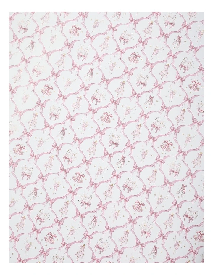 Luxe Christmas Bow and Ballerinas Wrap in Pink and White: 8m image 3
