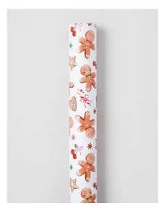 Luxe Christmas Gingerbread Wrap in White: 8m