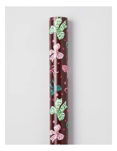 Luxe Christmas Bows Wrap in Pink: 8m