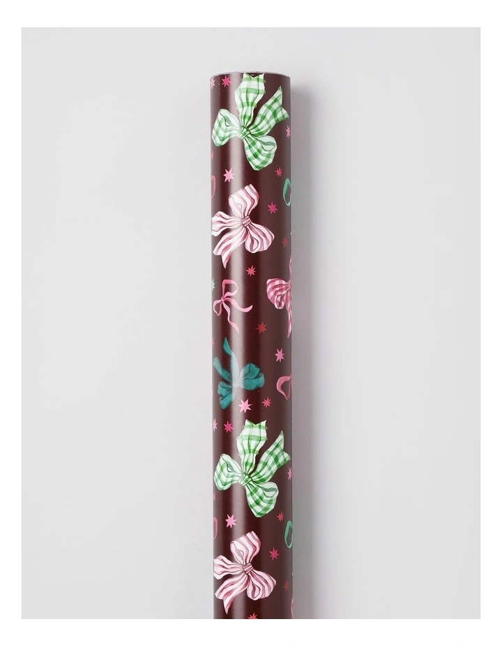Luxe Christmas Bows Wrap in Pink: 8m image 1