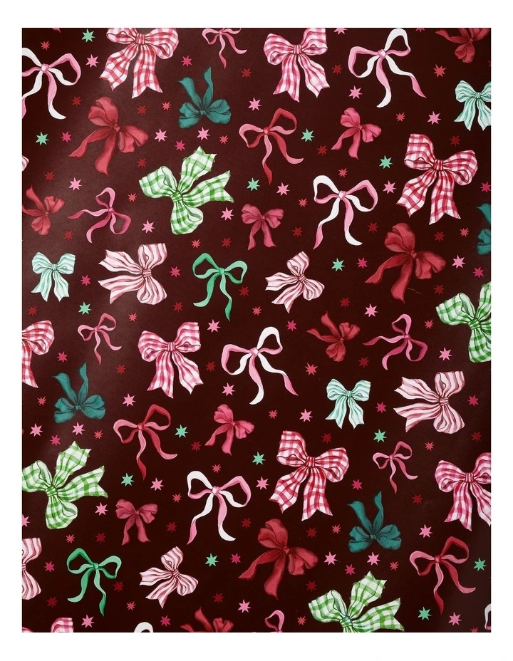 Luxe Christmas Bows Wrap in Pink: 8m image 2