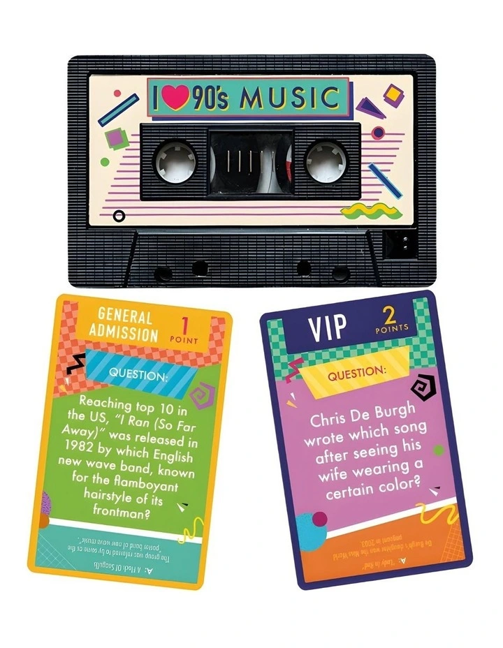 I Love 90's Music Trivia Card Game Cassettte image 2