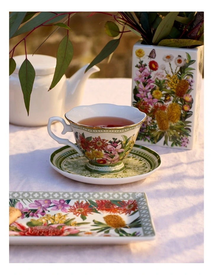Botanical Blooms Tea Cup & Saucer in Multi image 4