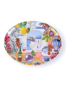 Mediterranean Summer Oval Dish in Multi