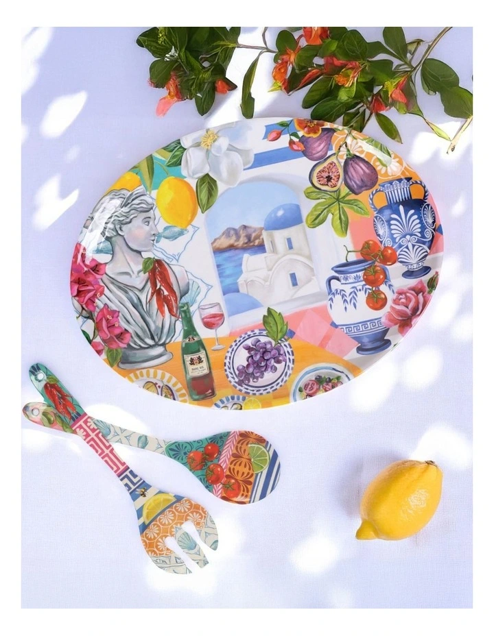 Mediterranean Summer Oval Dish in Multi image 2