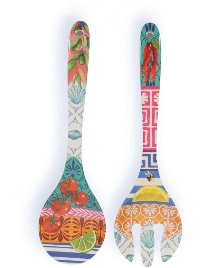 Mediterranean Summer Salad Servers in Multi image 1