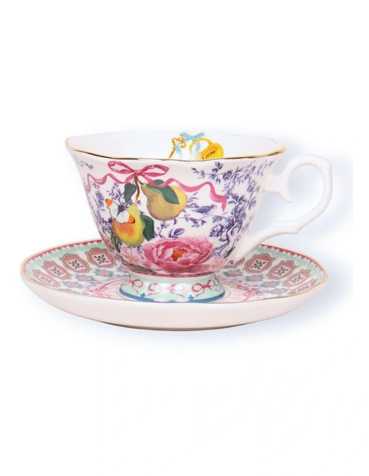 Je t'aime Paris Tea Cup And Saucer in Multi image 1