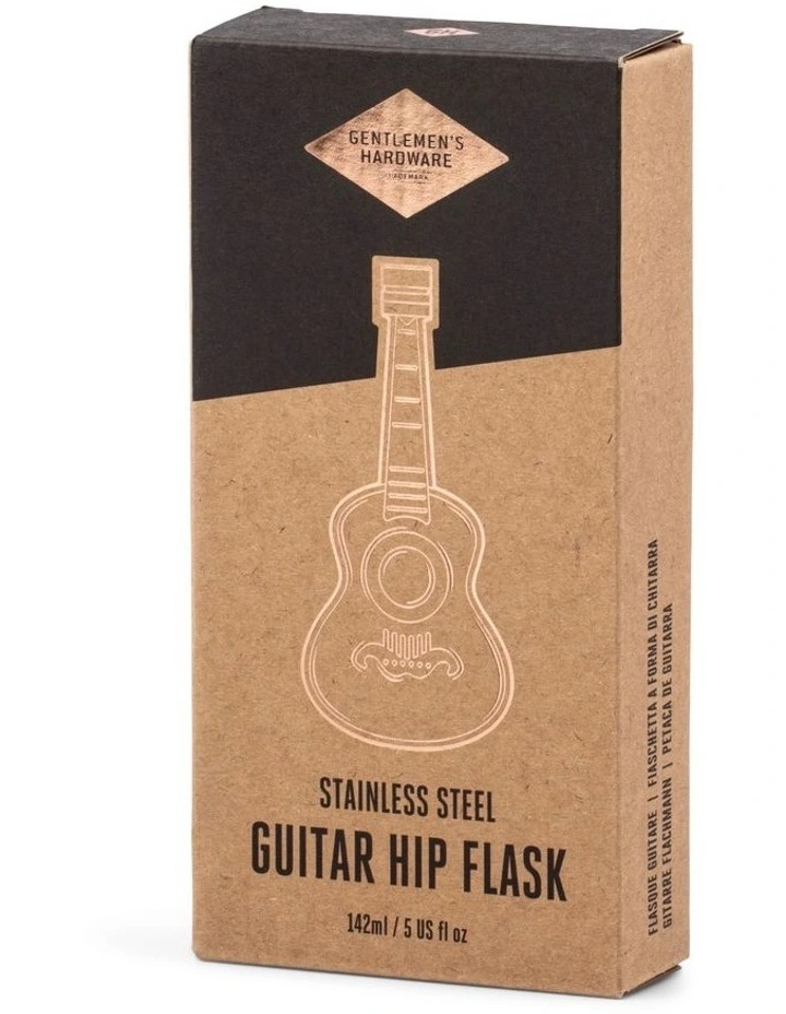 Guitar Hip Flask in Silver image 2