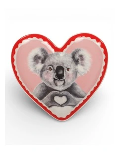 I Heart Koala Heart Shape Trinket Tray in Pink