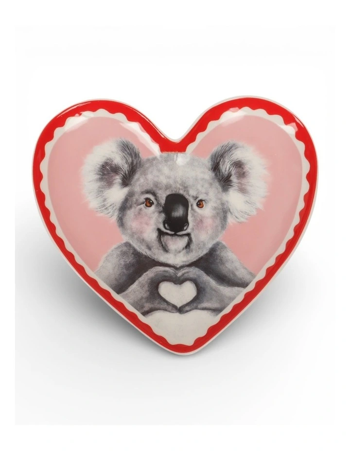 I Heart Koala Heart Shape Trinket Tray in Pink image 1
