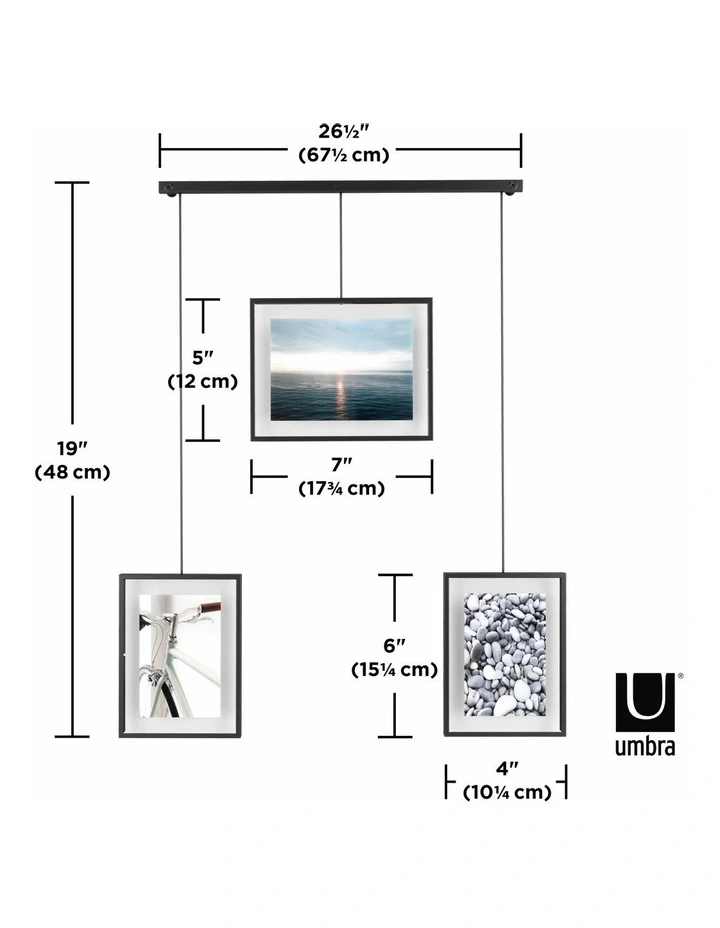 Exhibit Frame 67 x 3 x 46cm Set of 3 in Black image 3