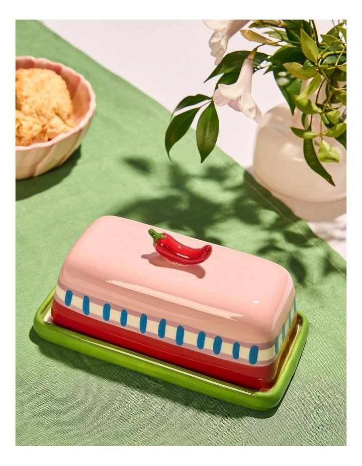 Seaview Stoneware Hot Chilli Butter Dish image 2