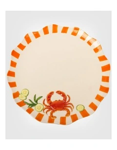 Seaview Stoneware Crab Dinner Plate