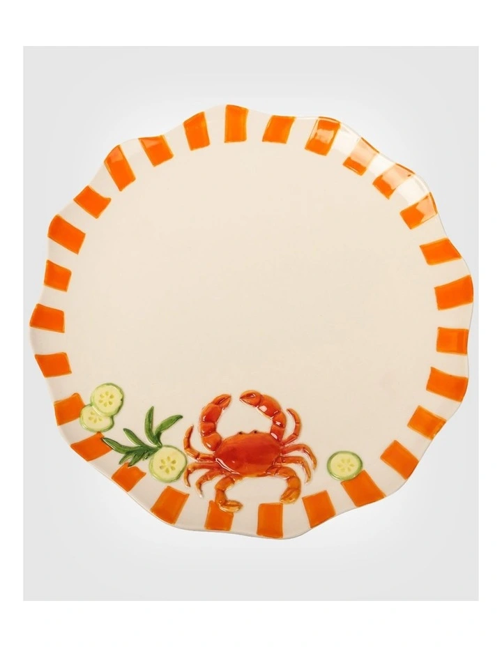 Seaview Stoneware Crab Dinner Plate image 1