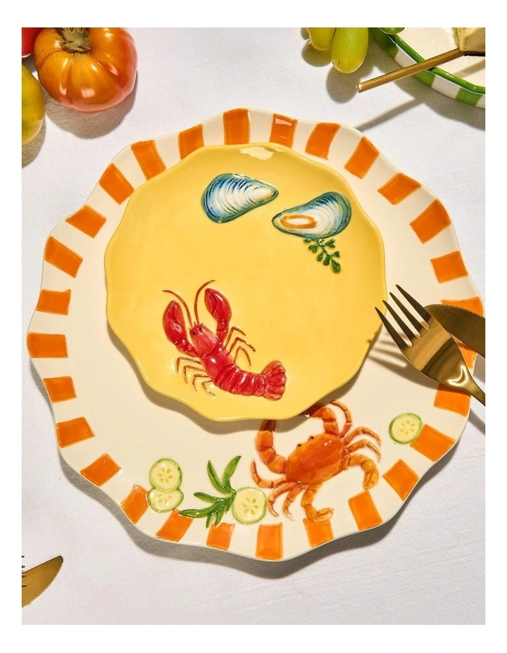 Seaview Stoneware Crab Dinner Plate image 2
