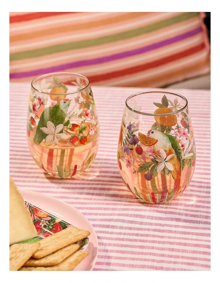 Glass Tumbler Large (Set of 2 glasses) Bountiful Harvest image 2