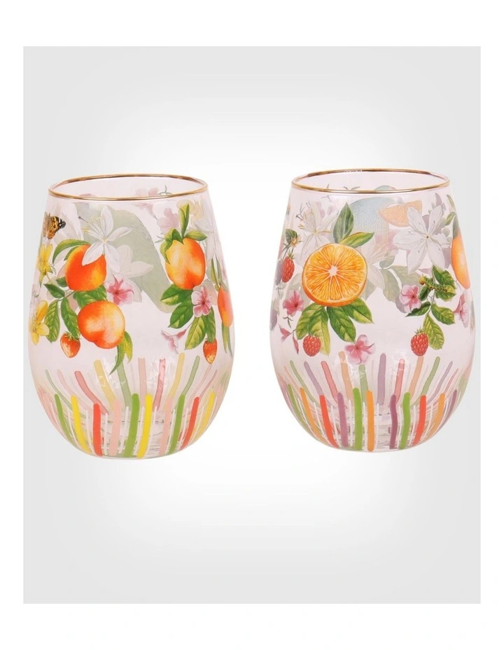Glass Tumbler Large (Set of 2 glasses) Bountiful Harvest image 4