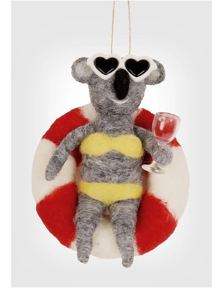 Felt Ornament Wine & Chill Koala image 1