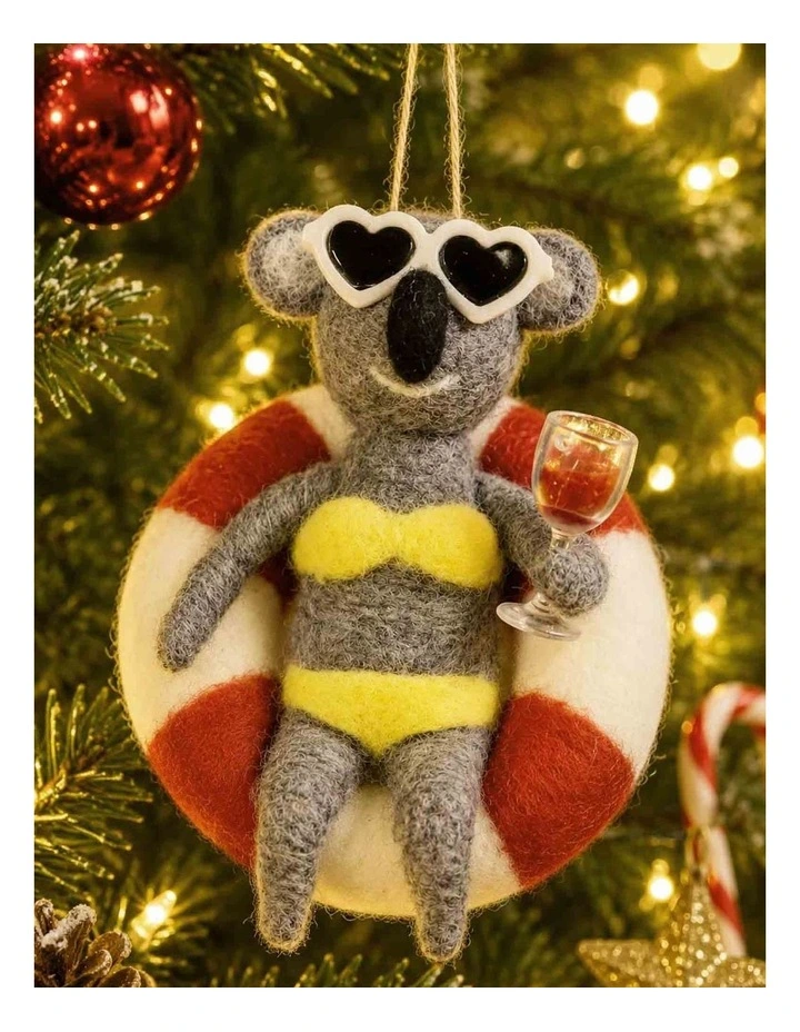 Felt Ornament Wine & Chill Koala image 2