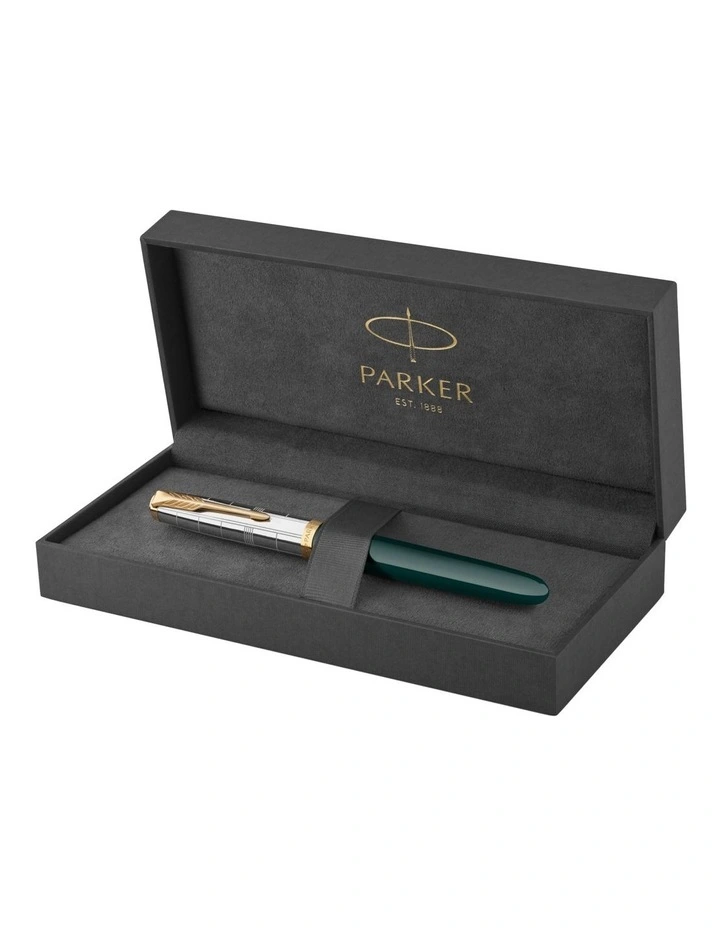 Parker 51 Premium Fountain Pen in Forest Green with Gold Trim image 6