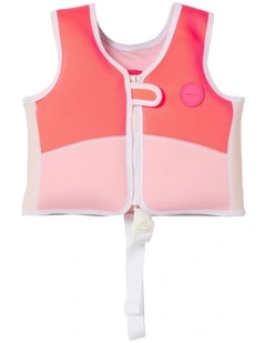 Melody the Mermaid Swim Vest 1-2 in Neon Strawberry