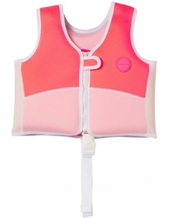 Melody the Mermaid Swim Vest 2-3 in Neon Strawberry