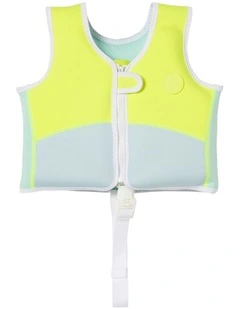 Salty The Shark Swim Vest in Neon Yellow