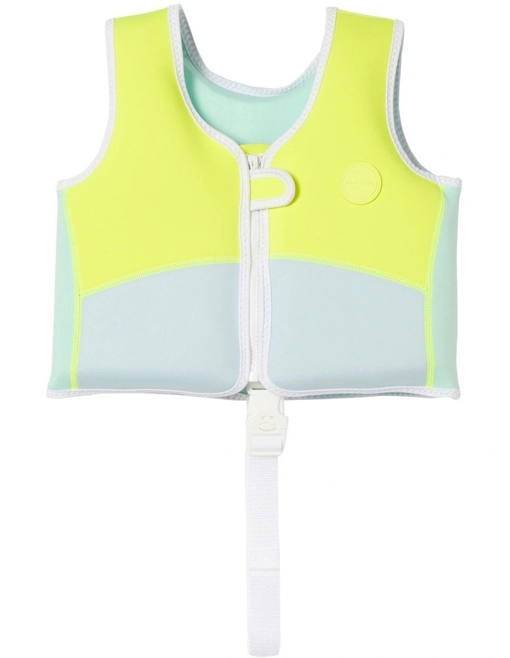 Salty the Shark Swim Vest (2-3 Years) in Neon Yellow image 1