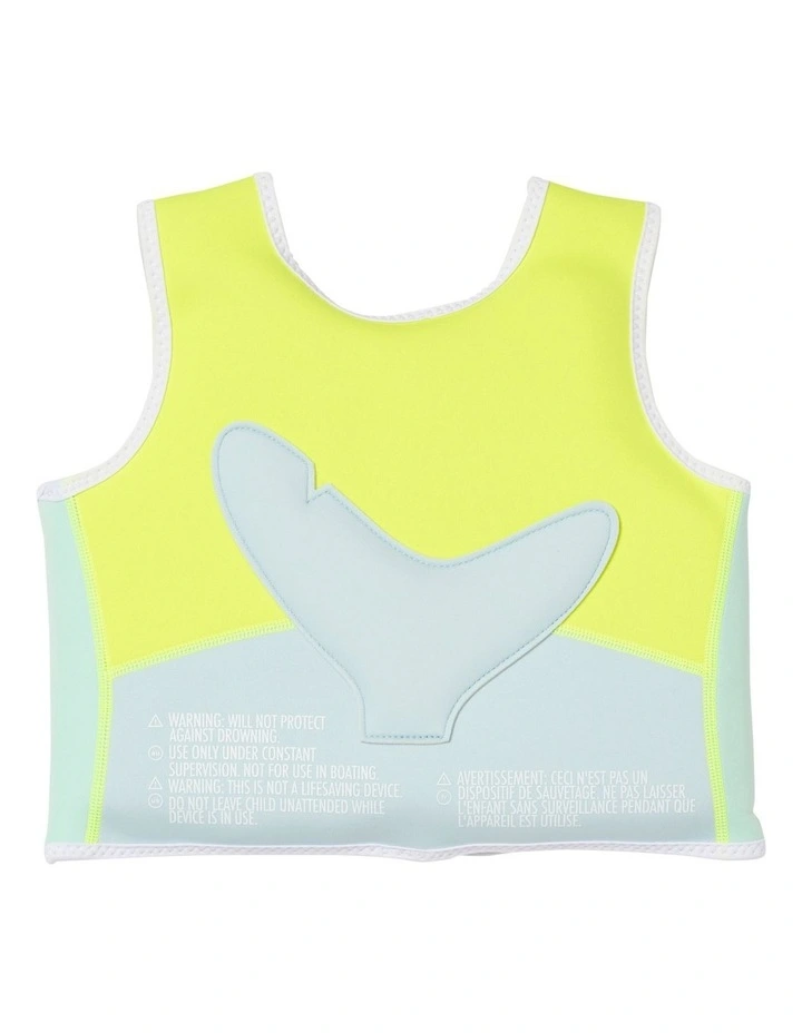 Salty the Shark Swim Vest (2-3 Years) in Neon Yellow image 2