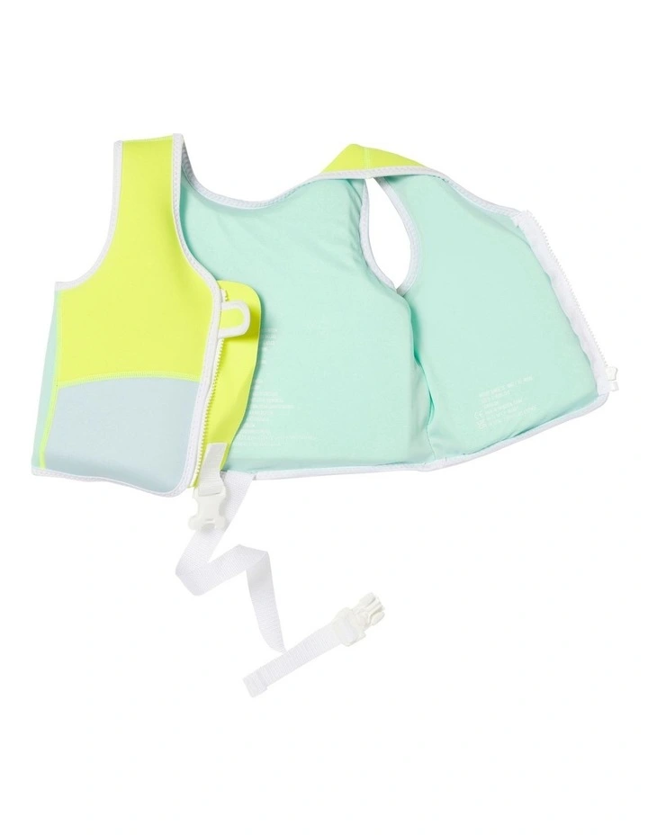 Salty the Shark Swim Vest (2-3 Years) in Neon Yellow image 3