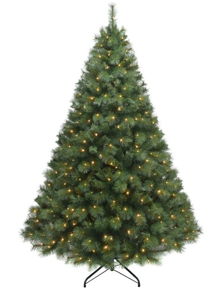 Deluxe Reno 240cm 380L Pre-lit Pine Tree 1201 Tips in Green image 1