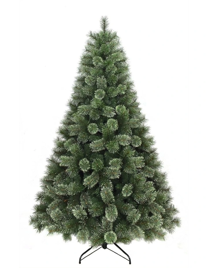 Glistening Pine 210cm 300L Pre-Lit Christmas Tree 929 Tips in Green image 1