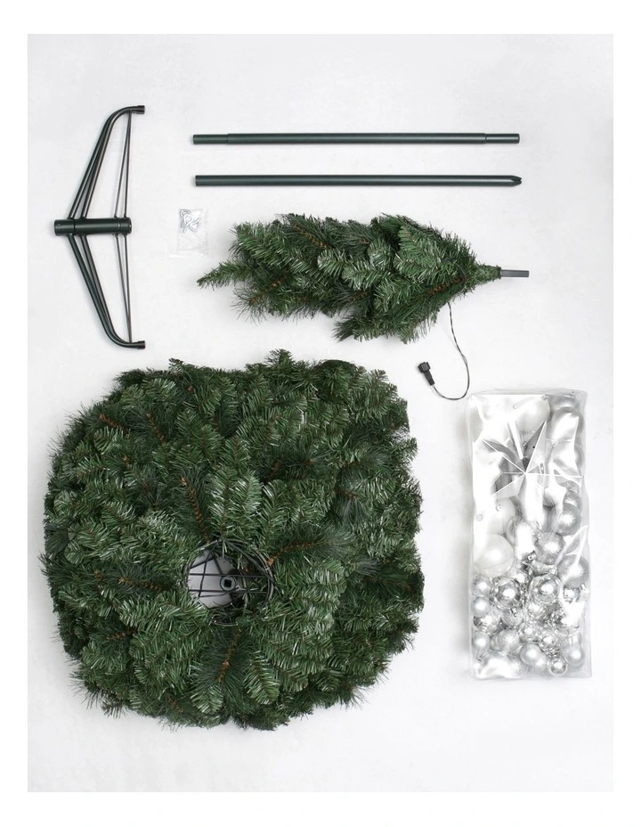 Conifer 180cm 100L Pre-lit Complete Christmas Tree In A Box 661 tips in Silver image 2
