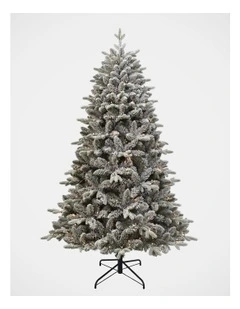Arrow Pine Flocked 210cm 300L Pre-lit Christmas Tree 1238 tips in Green/White