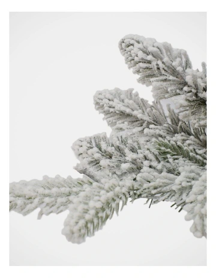 Arrow Pine Flocked 210cm 300L Pre-lit Christmas Tree 1238 tips in Green/White image 4